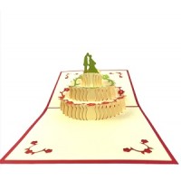 Handmade 3D Pop Up Wedding Cake, Big day Groom Bride, Congratulations, wedding gift, wedding card
